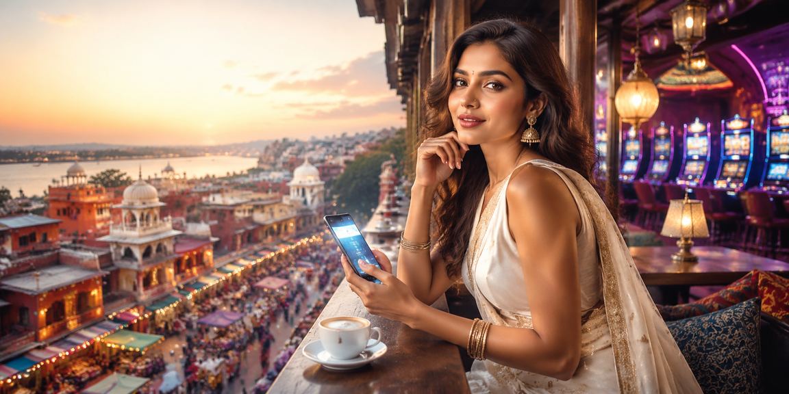 Indian woman using mobile payment apps for sports betting