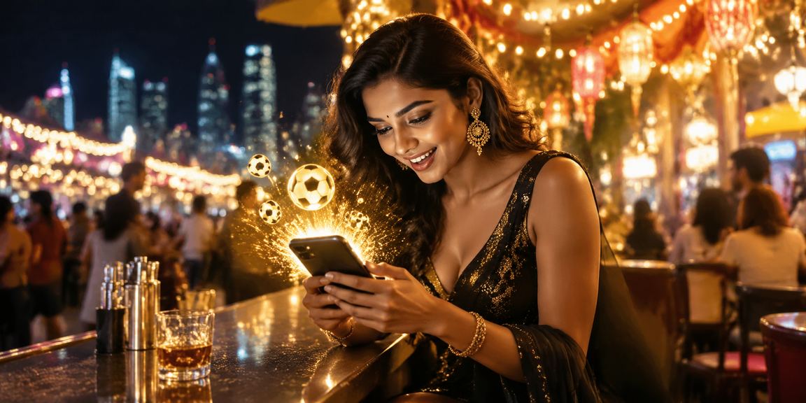 Busy night market with people following sports bets in India